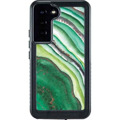 Kiwi Watercolor Geode Galaxy S24 Plus Waterproof Case