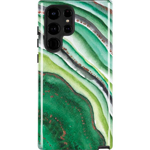 Kiwi Watercolor Geode Galaxy Cases