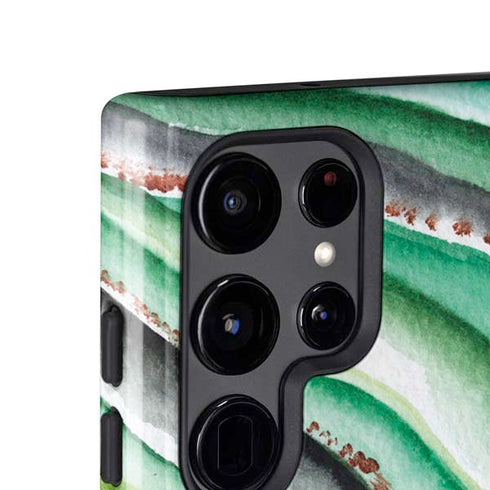 Kiwi Watercolor Geode Galaxy S25 Ultra Impact Case