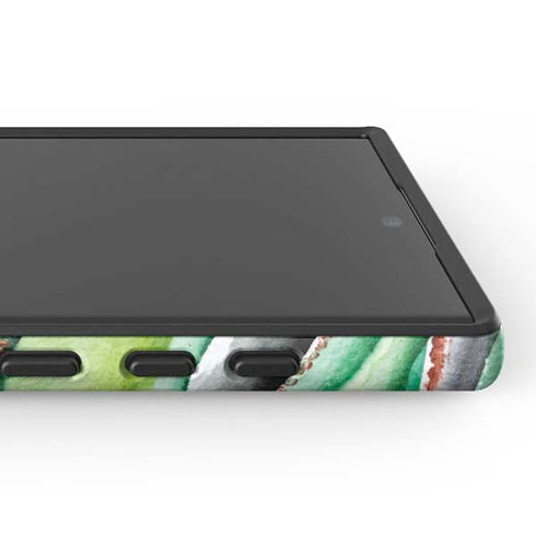 Kiwi Watercolor Geode Galaxy S25 Ultra Impact Case