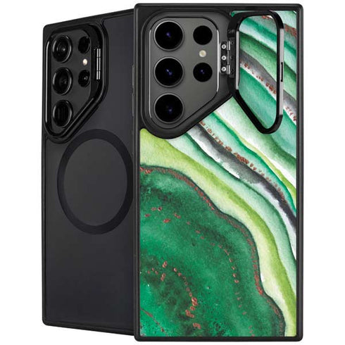 Kiwi Watercolor Geode Galaxy Cases