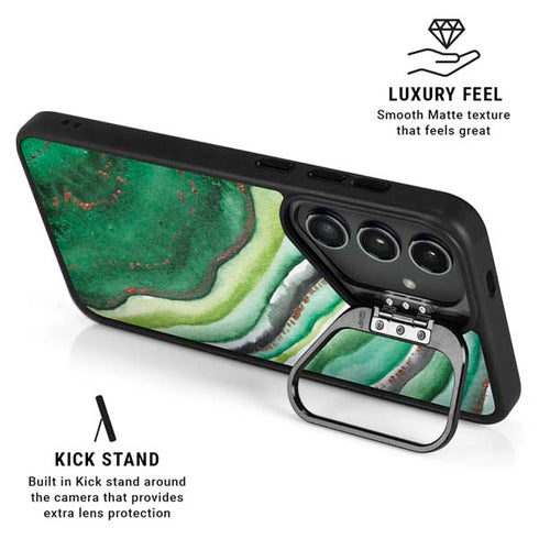 Kiwi Watercolor Geode Galaxy S25 Ultra Kickstand Case