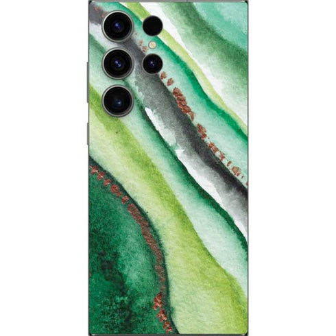 Kiwi Watercolor Geode Galaxy S25 Ultra Skin