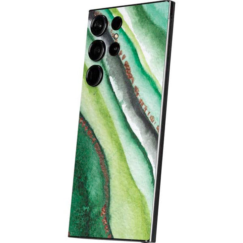 Kiwi Watercolor Geode Galaxy S25 Ultra Skin