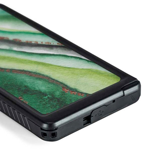 Kiwi Watercolor Geode Galaxy S24 Ultra Waterproof Case