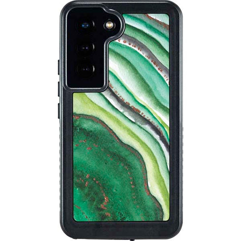 Kiwi Watercolor Geode Galaxy S24 Waterproof Case