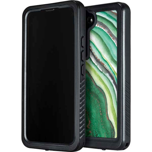 Kiwi Watercolor Geode Galaxy S24 Waterproof Case