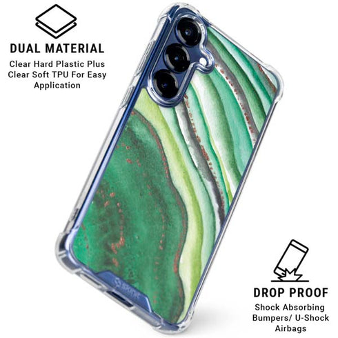 Kiwi Watercolor Geode Galaxy S25 Clear Case