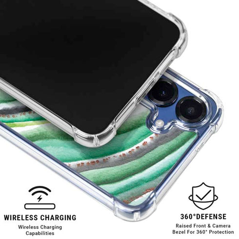 Kiwi Watercolor Geode Galaxy S25 Plus Clear Case