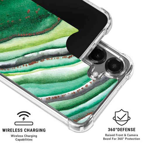 Kiwi Watercolor Geode Galaxy S26 Plus Clear Case