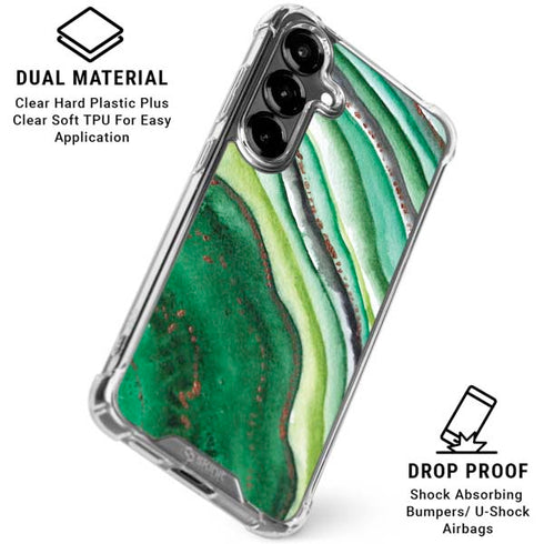 Kiwi Watercolor Geode Galaxy S26 Plus Clear Case