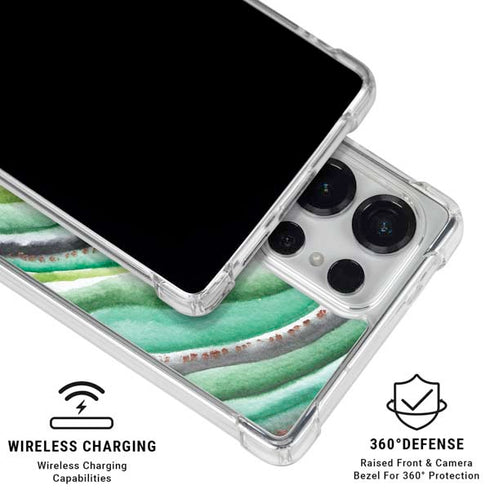 Kiwi Watercolor Geode Galaxy S26 Ultra Clear Case