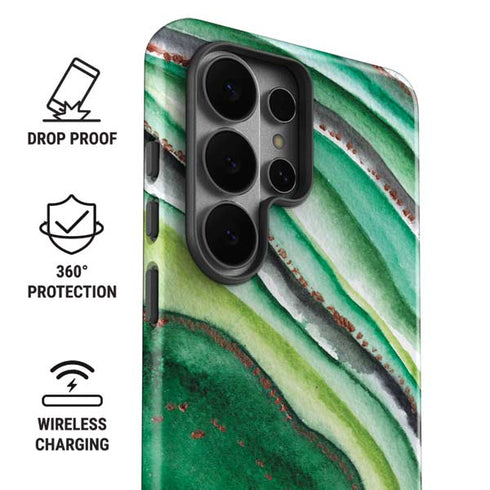 Kiwi Watercolor Geode Galaxy S26 Ultra Impact Case