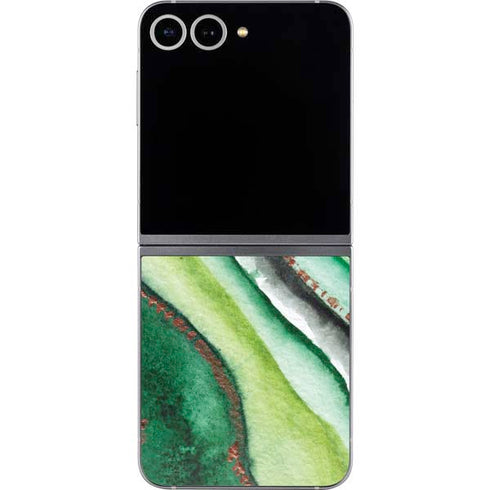 Kiwi Watercolor Geode Galaxy Z Flip6 Skin
