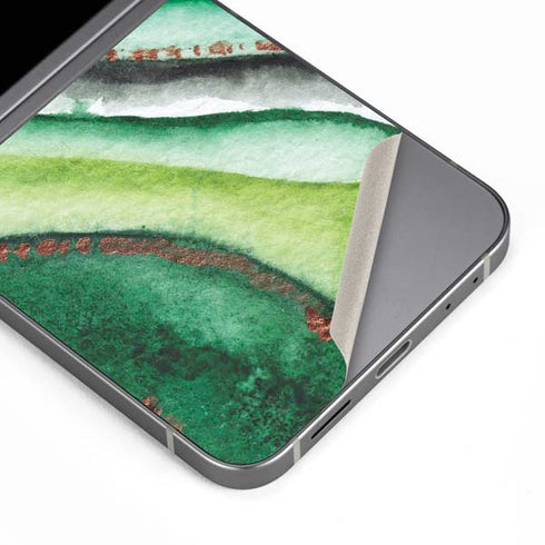 Kiwi Watercolor Geode Galaxy Z Flip6 Skin