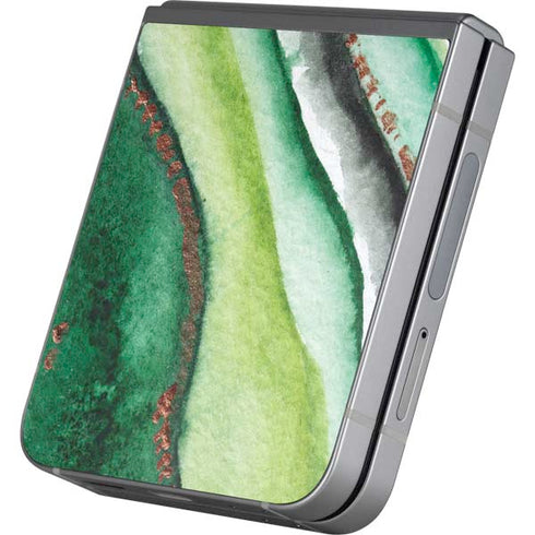 Kiwi Watercolor Geode Galaxy Z Flip6 Skin