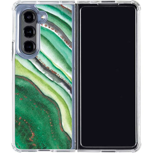 Kiwi Watercolor Geode Galaxy Z Fold5 5G Clear Case