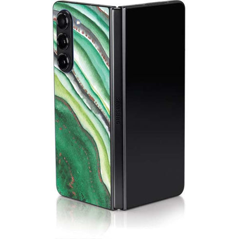 Kiwi Watercolor Geode Galaxy Z Fold5 5G Skin
