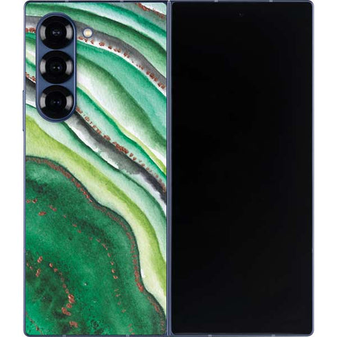 Kiwi Watercolor Geode Galaxy Z Fold6 Skin