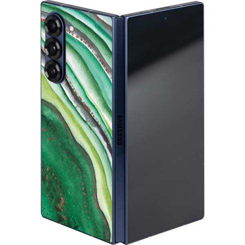 Kiwi Watercolor Geode Galaxy Z Fold6 Skin