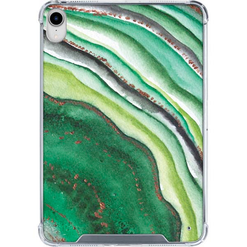 Kiwi Watercolor Geode iPad 11th Gen (2025) Clear Case