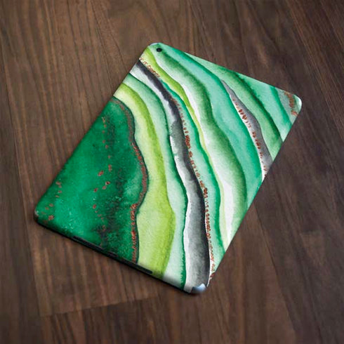 Kiwi Watercolor Geode Apple iPad Skin
