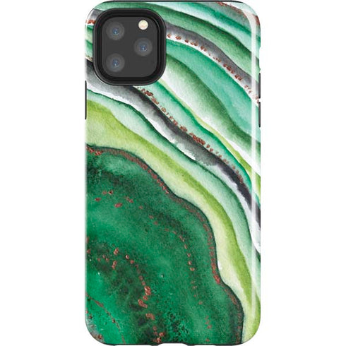 Kiwi Watercolor Geode iPhone Cases