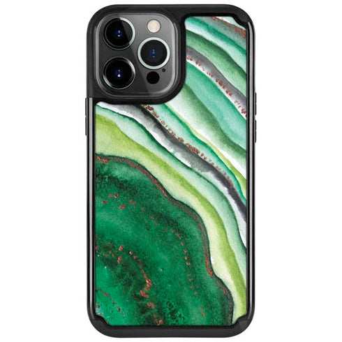 Kiwi Watercolor Geode iPhone Cases