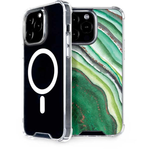 Kiwi Watercolor Geode iPhone Cases