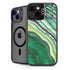 Kiwi Watercolor Geode iPhone 14 Plus Kickstand Case