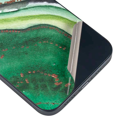 Kiwi Watercolor Geode iPhone Skins