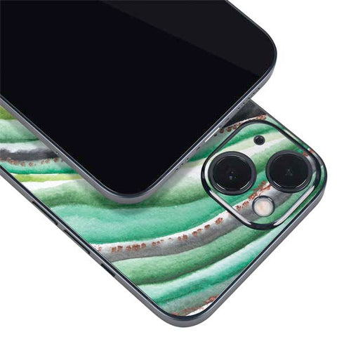 Kiwi Watercolor Geode iPhone 15 Skin