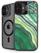 Kiwi Watercolor Geode iPhone 16 Kickstand Case