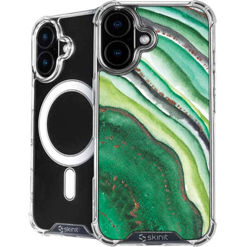 Kiwi Watercolor Geode iPhone 16 MagSafe Case