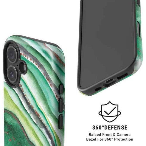 Kiwi Watercolor Geode iPhone 16 Magsafe Impact Case