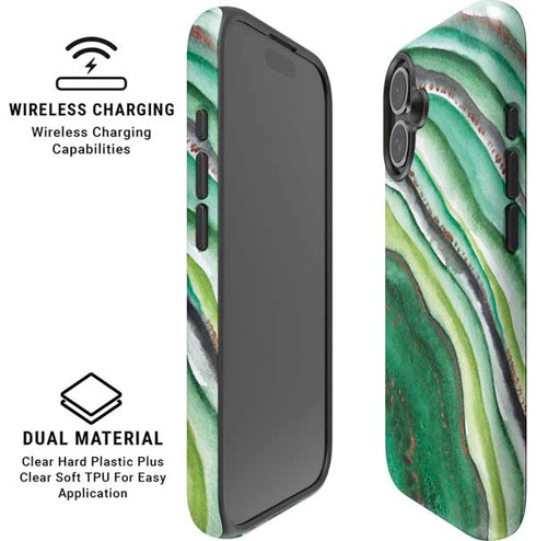 Kiwi Watercolor Geode iPhone 16 Magsafe Impact Case