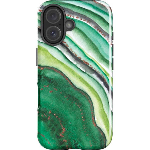 Kiwi Watercolor Geode iPhone 16 Plus Impact Case