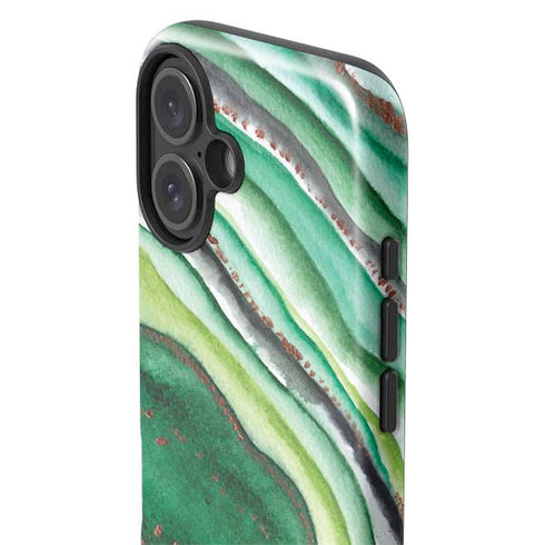 Kiwi Watercolor Geode iPhone 16 Plus Impact Case