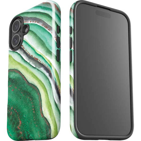 Kiwi Watercolor Geode iPhone 16 Plus Impact Case