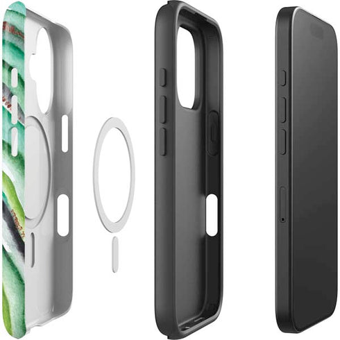 Kiwi Watercolor Geode iPhone 16 Plus Magsafe Impact Case