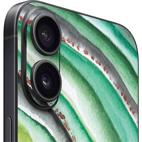 Kiwi Watercolor Geode iPhone 16 Plus Skin