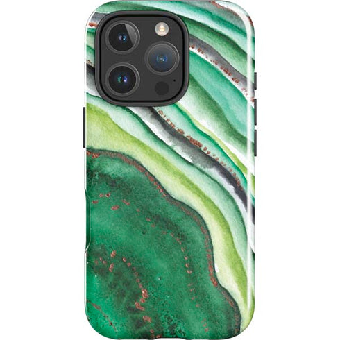 Kiwi Watercolor Geode iPhone 16 Pro Impact Case