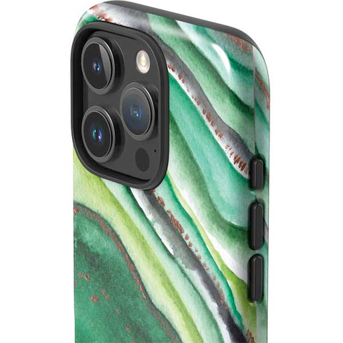 Kiwi Watercolor Geode iPhone 16 Pro Impact Case