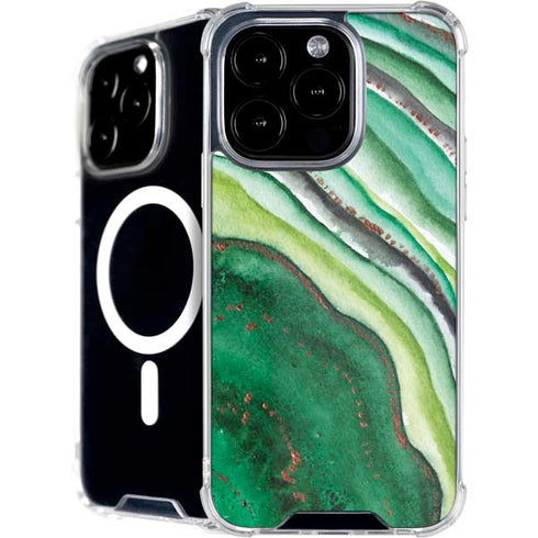 Kiwi Watercolor Geode iPhone 16 Pro MagSafe Case