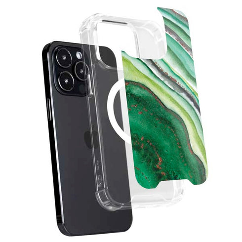 Kiwi Watercolor Geode iPhone 16 Pro MagSafe Case