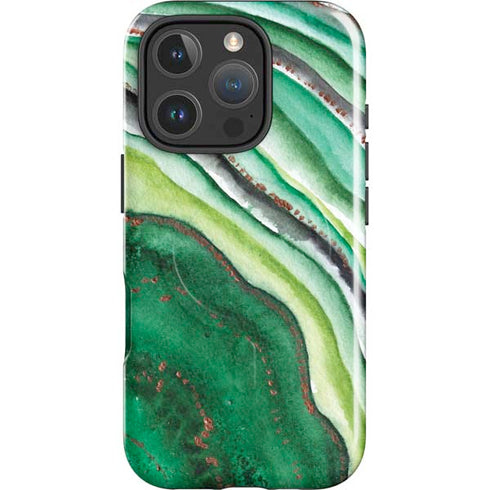 Kiwi Watercolor Geode iPhone 16 Pro Magsafe Impact Case