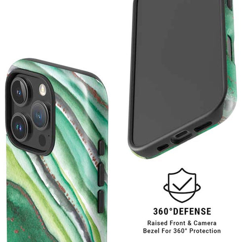 Kiwi Watercolor Geode iPhone 16 Pro Magsafe Impact Case