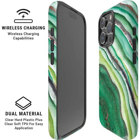 Kiwi Watercolor Geode iPhone 16 Pro Magsafe Impact Case