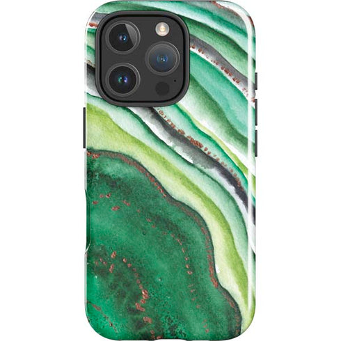 Kiwi Watercolor Geode iPhone 16 Pro Max Impact Case