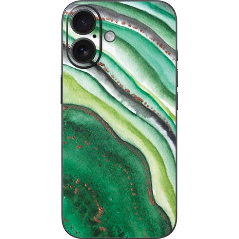Kiwi Watercolor Geode iPhone 16 Skin